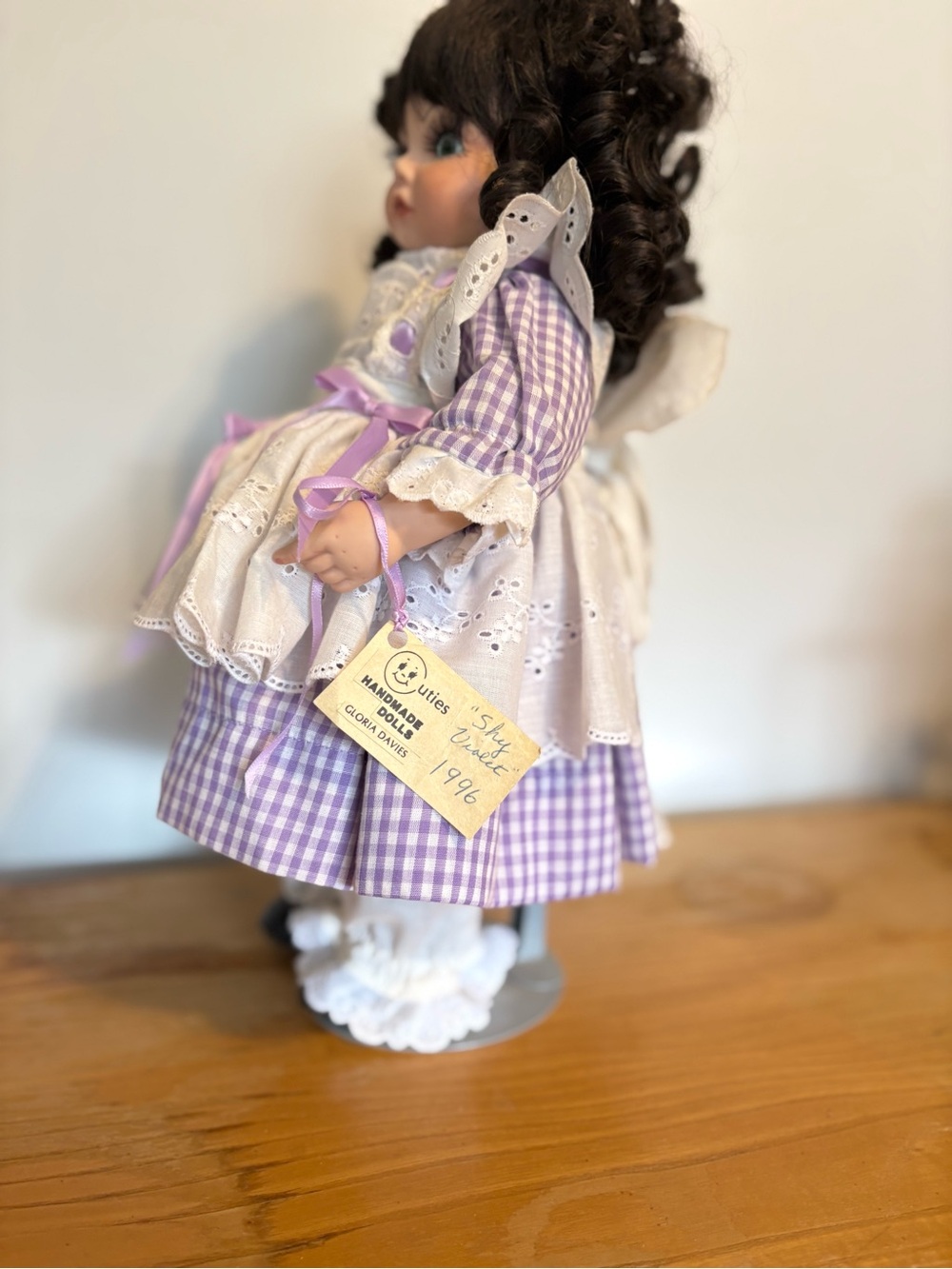 Cuties Handmade Artist Doll Shy Violet by Gloria Davies 1996 “Shy Violet” - Picture 3 of 15